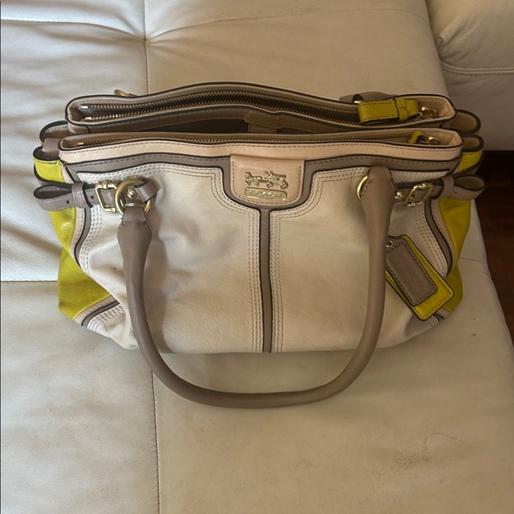 Coach Beige and Lime Shoulder Bag - Picture 1 of 3